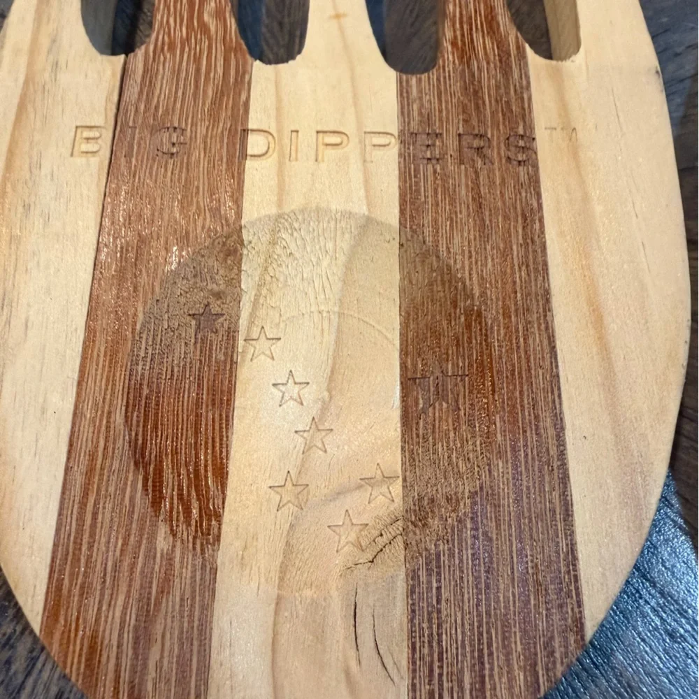 Big Dippers Handcrafted Wooden Salad Servers – Celestial Star Inlay‎ – Set of 2